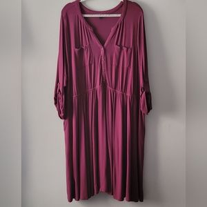 Torrid womens jersey split neck dress with pockets
